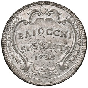 Papal coins - Pio VI (1775-1799) 60 Baiocchi 1795 An. XXI - Munt...