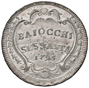 Papal coins - Pius VI (1775-1799) 60 Baiocchi 1795 An. XXI - Munt...