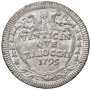Papal coins - Pius VI (1775-1799) 25 Baiocchi 1795 An. XXI - Munt...