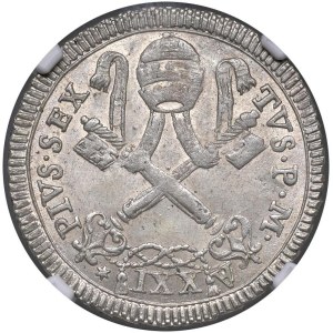 Papal coins - Pio VI (1775-1799) 25 Baiocchi 1795 An. XXI - Munt...