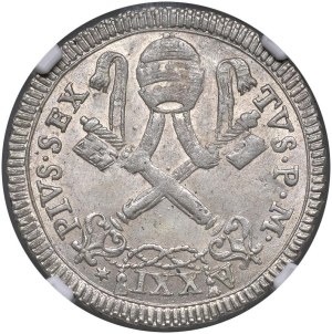 Papal coins - Pius VI (1775-1799) 25 Baiocchi 1795 An. XXI - Munt...