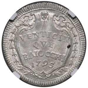 Papal coins - Pio VI (1775-1799) 25 Baiocchi 1795 An. XXI - Munt...