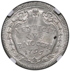 Papal coins - Pius VI (1775-1799) 25 Baiocchi 1795 An. XXI - Munt...