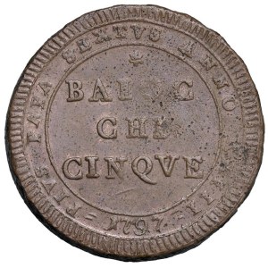 Papal coins - Pio VI (1775-1799) Madonnina da 5 Baiocchi 1797 An...