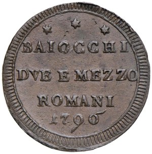 Papal coins - Pius VI (1775-1799) Sampietrino da 2 Baiocchi e mez...
