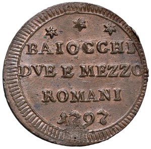 Papal coins - Pius VI (1775-1799) Sampietrino da 2 Baiocchi e mez...