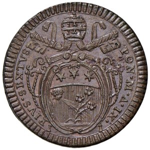 Papal coins - Pius VI (1775-1799) Mezzo Baiocco An. IX - Munt. 13...