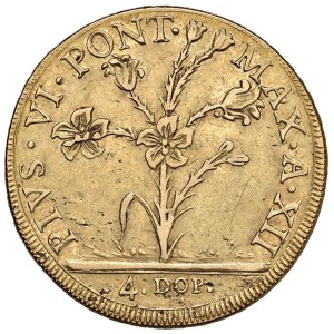 Papal coins - Pio VI (1775-1799) Bologna - 4 Doppie 1786 An. XII...