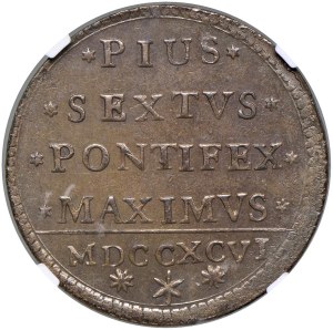 Papal coins - Pius VI (1775-1799) Bologna - Baiocco 1796 - Munt. ...