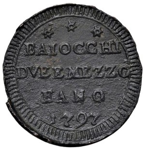 Papal coins - Pius VI (1775-1799) Fano - Sampietrino da 2 Baiocch...