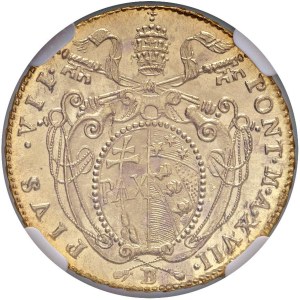 Papal coins - Pio VII (1800-1823) Bologna - Doppia An. XVII - Mu...