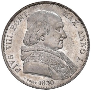 Papal coins - Pio VIII (1829-1830) Scudo 1830 An. I - Munt. 1 AG...