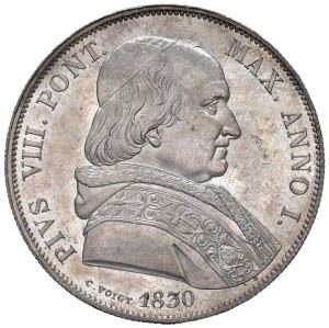 Papal coins - Pius VIII (1829-1830) Shield 1830 An. I - Munt. 1 AG...