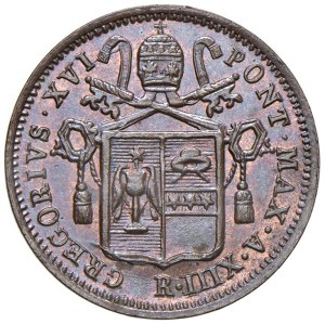 Papal coins - Gregory XVI (1831-1846) Half a Baiocco 1843 An. XI...
