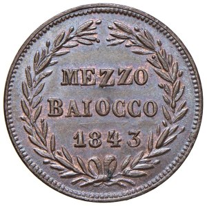 Papal coins - Gregory XVI (1831-1846) Half a Baiocco 1843 An. XI...