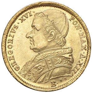 Papal coins - Gregorio XVI (1831-1846) Bologna - 5 Scudi 1842 An...
