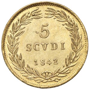 Papal coins - Gregory XVI (1831-1846) Bologna - 5 Scudi 1842 An...