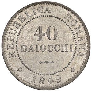 Papal coins - * Seconda repubblica romana (1848-1849) 40 Baiocch...