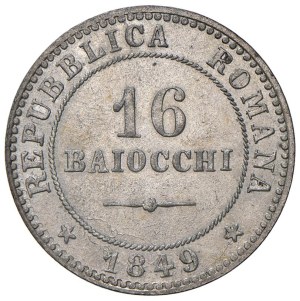Papal coins - Second Roman Republic (1848-1849) 16 Baiocchi ...
