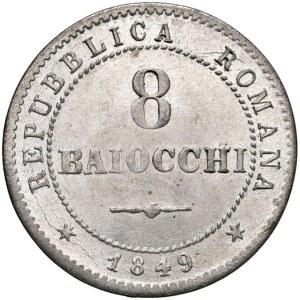 Papal coins - Second Roman Republic (1848-1849) 8 Baiocchi 1...