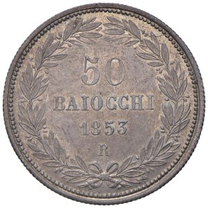 Papal coins - Pius IX (1846-1878) 50 Baiocchi 1853 An. VIII - Mun...