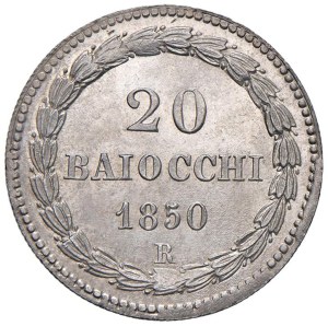 Papal coins - Pius IX (1846-1878) 20 Baiocchi 1850 An. V - Munt. ...
