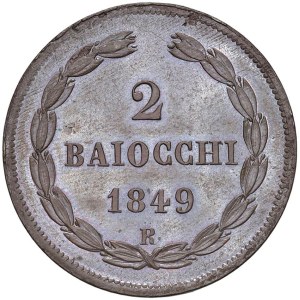 Papal coins - Pio IX (1846-1878) 2 Baiocchi 1849 An. IV - Munt. ...
