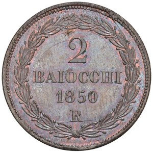 Papal coins - Pius IX (1846-1878) 2 Baiocchi 1850 An. V - Munt. 2...