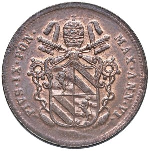 Papal coins - Pius IX (1846-1878) 2 Baiocchi 1851 An. VI - Munt. ...