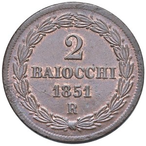 Papal coins - Pius IX (1846-1878) 2 Baiocchi 1851 An. VI - Munt. ...