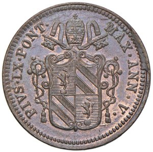 Papal coins - Pius IX (1846-1878) Half a baiocco 1851 An. V - Munt...