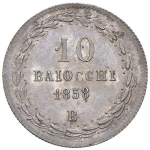 Papal coins - Pius IX (1846-1878) Bologna - 10 Baiocchi 1858 An. ...