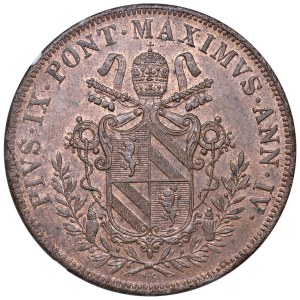 Papal coins - Pio IX (1846-1878) Bologna - 5 Baiocchi 1849 An. I...