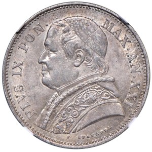 Papal coins - Pio IX (1846-1878) 2 Lire e mezza 1867 An. XXI - M...