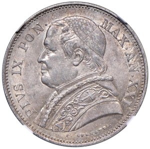 Papal coins - Pius IX (1846-1878) 2 1/2 lira 1867 An. XXI - M...