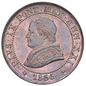 Papal coins - Pio IX (1846-1878) Soldo 1866 An. XXI (5 Centesimi...