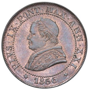 Papal coins - Pius IX (1846-1878) Soldo 1866 An. XXI (5 cents...