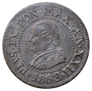 Papal coins - Pius IX (1846-1878) Centesimo 1868 An. XXII - Munt....