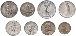 Papal coins - Pius XII (1939-1958) Divisional set of 8 coins ...