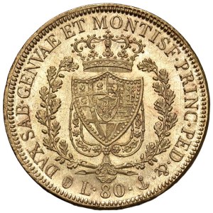 Savoy - Charles Felix (1821-1831) 80 Lire 1828 G - Nomisma ...