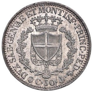 Savoy - Carlo Felice (1821-1831) 50 Centesimi 1827 G - Nom...