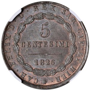Savoy - Charles Felix (1821-1831) 5 cents 1826 T - Names...