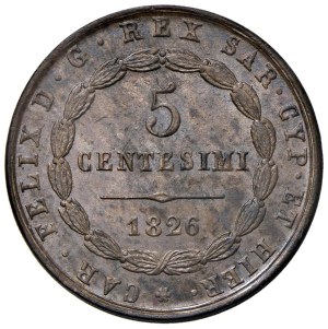 Savoy - Charles Felix (1821-1831) 5 cents 1826 T - Names...