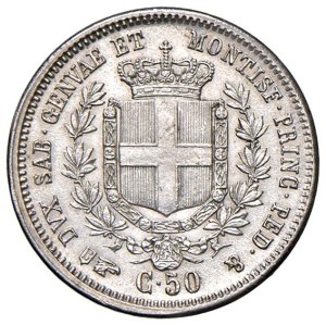 Savoy - Victor Emmanuel II (1849-1861) 50 cents 1852...