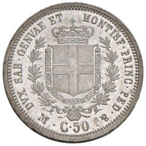 Savoy - Vittorio Emanuele II (1849-1861) 50 Centesimi 1860...