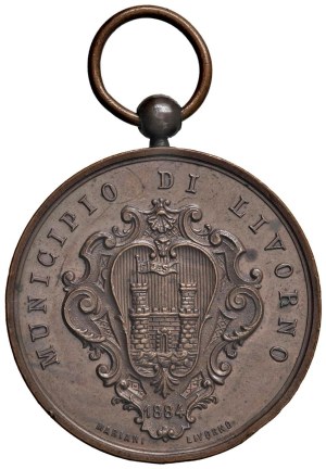 Medals - LIVORNO Medal 1884 Municipality of Livorno, to the val...