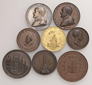 Lots - Lot of 8 medals, 1 in silver, 1 in bronze dor...