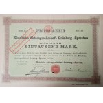 1911. [SPROTAVA GREEN MOUNTAIN-SPROTTAU RAILROAD] KLEINBAHN AKTIENGESELLSCHAFT GRUNBERG-SPROTTAU