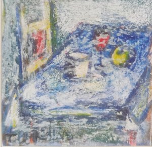 Eugeniusz Tukan Wolski, Still life with fruit and flask