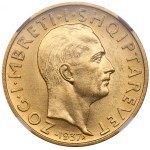 Albania (Rome mint) 20 Franga Ari 1937 - Zog I (1928-1939) - NGC MS 63